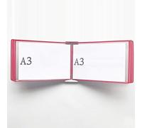 Folder， Wall Mounted File Holder,Hanging Organizer, A3 Poster Flip Book Display,Wall-Mounted Loose-Leaf Transparent Page Stand 45×33×10CM(O)