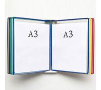 Folder， Wall Mounted File Holder,Hanging Organizer, A3 Poster Flip Book Display,Wall-Mounted Loose-Leaf Transparent Page Stand 45×33×10CM(F)