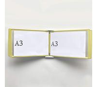 Folder， Wall Mounted File Holder,Hanging Organizer, A3 Poster Flip Book Display,Wall-Mounted Loose-Leaf Transparent Page Stand 45×33×10CM(L)