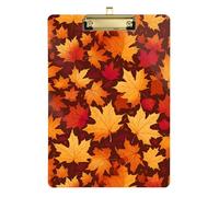 Folder with Clipboard A4 Size 12.5" x 9" Jobsite Clipboard with Low Profile Clip for Observation Recorder Classroom Fall Maple Leaves