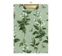 Folder with Clipboard A4 Size 12.5" x 9" Menu Clipboards with Low Profile Clip for Coaches Coaching Trade Quest Aesthetic Basil Sage Green