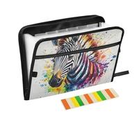 Folder with Closure 13 Pockets A4 Letter Size with Zipper Closure for Folders for Documents Mighty Zebras White carpetas de