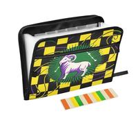 Folder with Pocket 13 Pockets A4 Letter Size with Zipper Closure for Office Supplies Capricorn Yellow Black para guardar documentos
