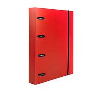 Folder with Refill Liderpapel A4 Square 5 mm 100 Sheets 80 g Polypropylene 4 Mixed Rings 25 mm Red
