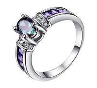 Folder with Rings Silver Ring for Women, Birthstone Ring, Engagement Ring for Women, Anniversary, Wedding, Promise Ring, Ring Bib, All Poems, 10, Zinc alloy, No Gemstone
