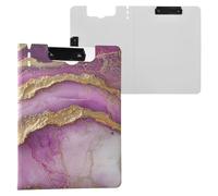 Folder With Storage Box Marble Neutral Hot Pink A4 Clipboard Binderfolio Double Clips Pen Holder Office Clip Board With Cover