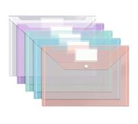folders 20 Pack A4 Envelopes with Snap Button Waterproof Folders for School Office documents