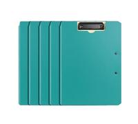 Folders 5 Pcs Foldable Cover Clipboard Folder PP Sturdy Double Clip Contract File Organizer Binder Office Supplies(Blue)