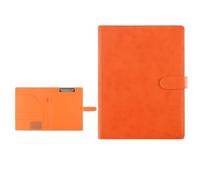 folders A4 Faux Leather Clipboard Folder Conference Organizer Professional Portfolio for Business documents(Orange)