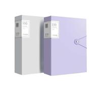 Folders A4 Folder with Transparent Inserts 100 Pages Multilayer Data Book Multifunctional Storage Bag 2 Pack