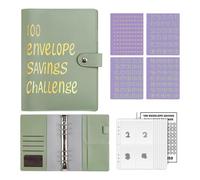 Folders Budget Planner 100 Envelope Challenge Binder Budget Folders for Birthdays Christmas Gifts File Folder(Grn)