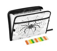 Folders for Documents 13 Pockets A4 Letter Size with Zipper Closure for Office Supplies Halloween Spider Web Star Black White para guardar