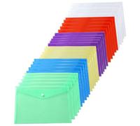 Folders for Documents 30PCS Poly Envelope Folder with Snap Button Closure, Plastic Envelopes, Premium Quality Plastic Envelopes, A4 Letter (6 Colors)