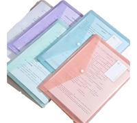 folders Set of 5 Assorted Pastel Color A4 Plastic Thickened File Bag for School Office Use documents