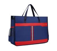 Folders Simple Fashion A3 Bag Large File Zipper Pouch Folder Document Organizer Portable Storage Bags for Women(Blue)
