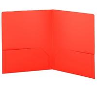 Folders with 2 Pockets Red, Colored Plastic File School Folder Letter Size, Heavy Duty Poly Portfolio Folder with Two-Pockets, Also Available in Purple, Green, Blue, Pink, and Grey, 1 Pc - by Enday