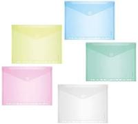FolderSys document bag A4 assorted colours/transparent with filing device