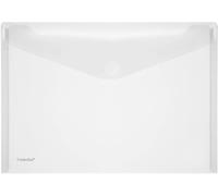 FolderSys Document Folder with Velcro Closure Tab A4 Landscape Polypropylene Pack of 10 Matt Effect Clear