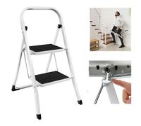 Folding 2 Step Stool Anti Slip Rubber Feet Portable and Foldable Easy to Store for Home Kitchen Garage Garden 330lbs Capacity