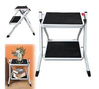 Folding 2 Step Stool Small Step Ladder, Heavy Duty Caravan Steps Metal Motorhome Step Stool with Anti Slip Wide Platform, Portable Step Stool for Adults, Safety Household Folding Ladder Stepladder