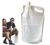 Folding 2L Transparent Water Pouch - Leak-Resistant Water Bag | Reusable Hydration Bladder with Leak-Proof Design, Water Reservoir for Running, Cycling, Hiking, and Backpacking