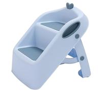Folding 3 in 1 Kids Step Stool for Bathroom Sink Toilet Training | Switches between stool, ladder and climbing step, raised guardrails for fall prevention, safety lock at the back