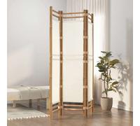 Folding 3-Panel Room Divider 120 cm Bamboo and Canvas