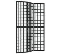 Folding 3-Panel Room Divider Japanese Style 120x170 cm Black Shoji vidaXL