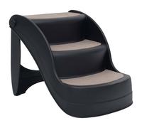 Folding 3-Step Dog Stairs Pet Ladders Steps Furniture Black/Dark Grey vidaXL