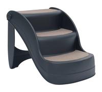 Folding 3-Step Dog Stairs Pet Ladders Steps Furniture Black/Dark Grey vidaXL