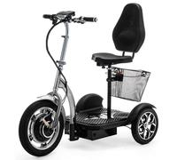 Folding 3 Wheel Electric Mobility Scooter Tricycle Trike Silver VELECO ZT16
