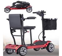 Folding 4-Wheel Lightweight Mobility Scooter for Adults | Removable 10AH Battery | Portable Electric Wheelchair for Elderly & Disabled | Compact Design, UK Plug