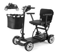 Folding 4 Wheel Mobility Scooter,Powered Mobility Scooter Seniors,Travel Car Boot Mobility Scooter,Equipped with Removable Battery,for The Elderly Disabled Black 20ah