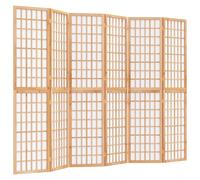 Vidaxl Folding 6-panel Room Divider Japanese Style 240X170 Cm, Brown