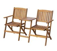 vidaXL Folding Garden Bench Seat Furniture with Tea Table Solid Acacia Wood