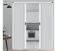 Folding Accordion Door - No-Drill Sliding Room Divider with Upper and Lower Track for Kitchens, Closets, and Laundry Rooms