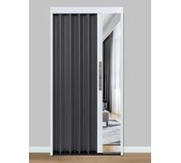 Folding Accordion Sliding Door for Doorway and Living Room, White Frame with Aluminum Panel, Fits Standard Door Sizes