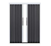Folding Accordion Sliding Door for Doorway and Living Room, White Frame with Aluminum Panel, Fits Standard Door Sizes