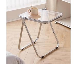 Folding Acrylic Coffee Table, Modern Side Table for Living Room, Snack Center Table, No Assembly Required, Ideal for Home and Office Use