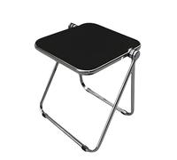 Folding Acrylic Table Modern Small TV Tray & Sofa End Table Compact Foldable Writing Desk Space Saving Clear Side Table for Home & Small Spaces (Black)