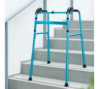 Folding Adult Walker, Stair Climbing Assist Walker Climbing Stairs Aluminium Walking Frame Walking Mobility Aid for Elderly Disabled Auxiliary