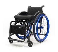 Folding All-Terrain Ultra Lightweight Sports Wheelchair Adjustable Footrest and Seat Height,Self-propelled Aluminum Alloy Portable Manual Wheel Chair with Anti-Tipper