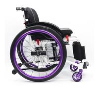 Folding All-Terrain Ultra Lightweight Sports Wheelchair,Aluminum Alloy Frame,Transport Wheelchair with Double Brake,Self-propelled Manual Chair with Anti-Tipper(Seat Width 40cm/15.7in,B)