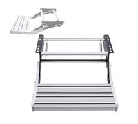 Folding Aluminum Alloy RV Steps Manual Single Ladder for Camper Van & Motorhome 440lbs Load Capacity Lightweight & Portable Travel Step for Easy Access
