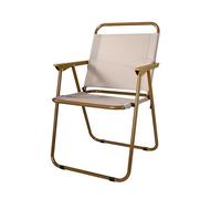 Folding Aluminum Lightweight Comfortable Camping Portable Outdoor Lawn Chair 330 Lbs with Handle,Khaki,48 * 43 * 76cm