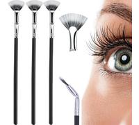 Folding Angle Scalloped Lash Brush, 2025 Upgrade Lash Separator Tool Mascara Fan Brush Angled Fan Shaped Eyelash Brush Makeup Tools, Eye Makeup For Women (3 Pcs)