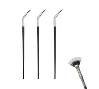 Folding Angle Scalloped Lash Brush, Mascara Fan Brush, Soft Bristles, Eyelash Separator Tool Prevents Smudging And Clumping, Suitable For Upper Lower Eye Lash And Eyebrows with Natural Makeup Look