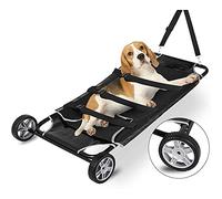 Folding Animal Pet Stretcher - Convenient Kitten Puppy Rescue Cart Trolley with 2 Wheels for Dog and Other Animals - Essential Pet Supplies for Easy Pet Rescue