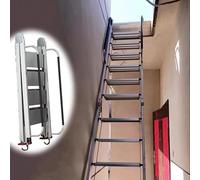 Folding Attic Ladder for High Ceilings, Space-Saving Access Ladder for Tiny Homes and Sheds