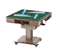 Folding Automatic Mahjong Table with USB Ports Cup Holders & Ashtray - Roller Coast Style Includes 2 Sets of Numbered Tiles & Dust Cloth (Champagne)